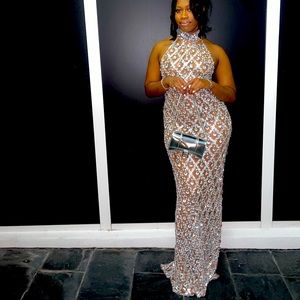 Crystal diamond dress